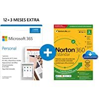 Los mejores  - Microsoft 365 Personal | Apps Office 365 | PC-MAC-tableta-teléfono | 12+3 Meses + NORTON 360 Standard | 15 Meses | PC…